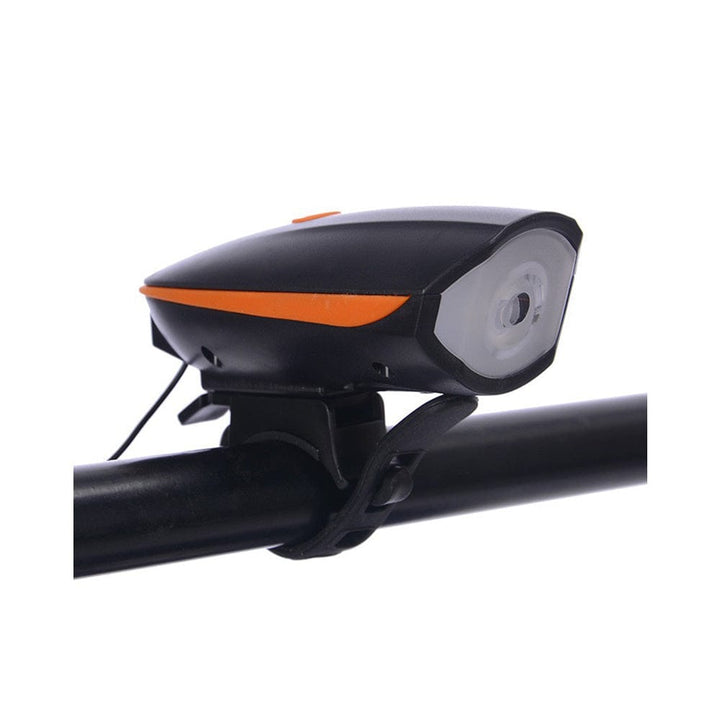 Bike Headlight (Rechargeable) with 120dB Horn - 3 Lighting Modes, USB Charging, Waterproof, Easy Install for Mountain & Road Bikes