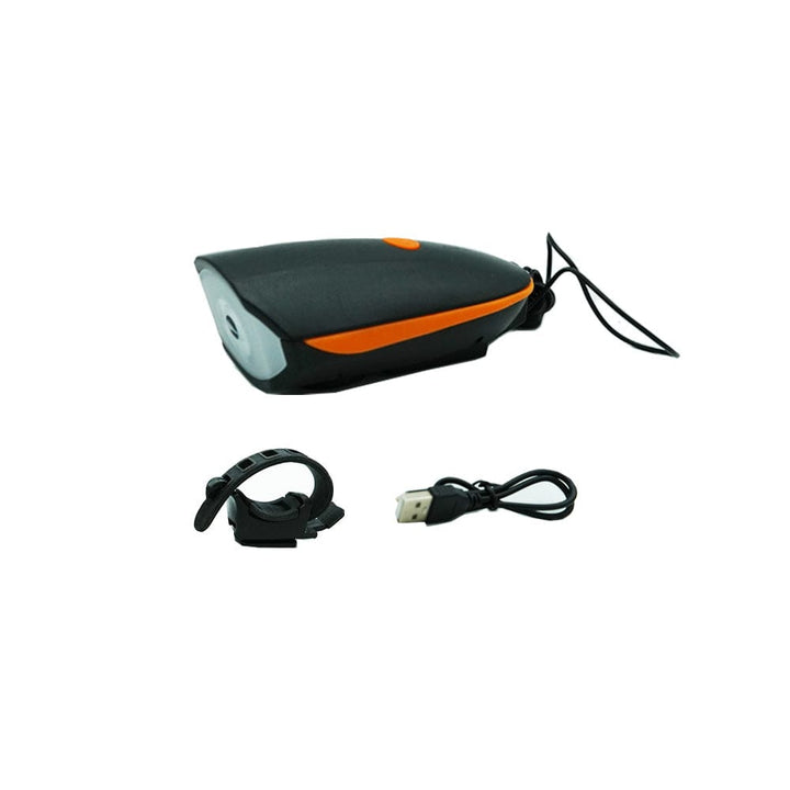 Bike Headlight (Rechargeable) with 120dB Horn - 3 Lighting Modes, USB Charging, Waterproof, Easy Install for Mountain & Road Bikes