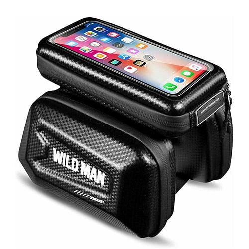 Waterproof Bike Bag w/ Phone Holder – Hard Shell, Touchscreen,
