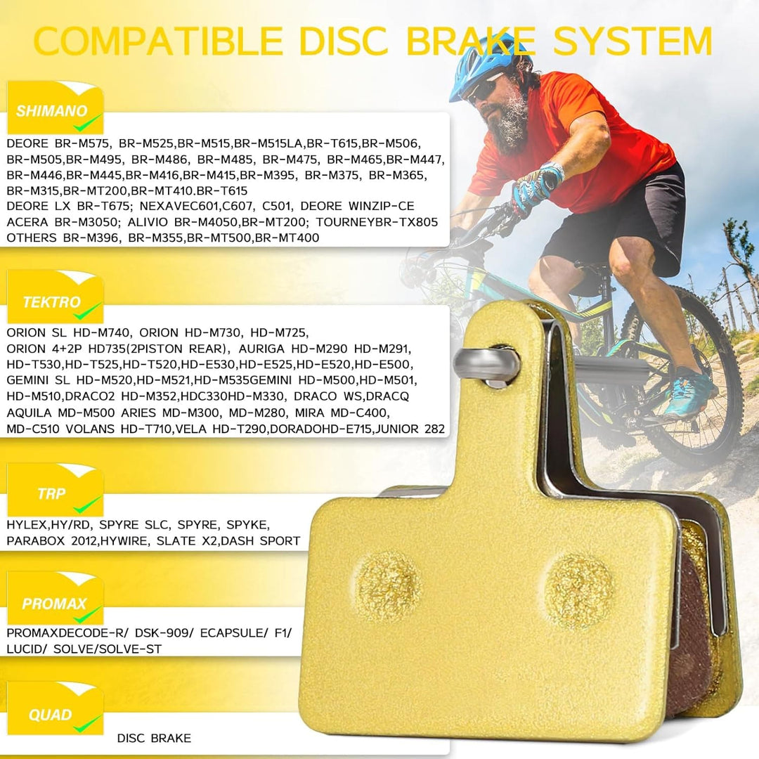 Semi-Metallic Brake Pads for TRP, Tektro & Shimano Deore Brakes – Pack of 2 Pairs