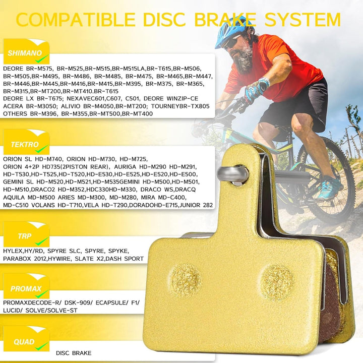 Semi-Metallic Brake Pads for TRP, Tektro & Shimano Deore Brakes – Pack of 2 Pairs